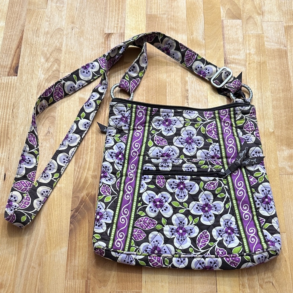 Ver Bradley Purple Floral Crossbody Bag
